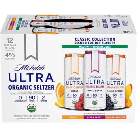 Michelob Ultra Organic Assorted Seltzer 12 Ea Beer Harvest Market