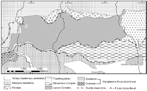 Simplified Geological Map Of The Western Parts Of Tvardishka Stara