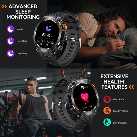 Eigiis Military Smart Watch For Men 1 46 Hd Fitness Tracker Watch With Calling Rugged Tactical