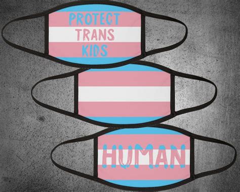 Transgender Pride Mask Trans Pride Flag Protect Trans Kids Etsy