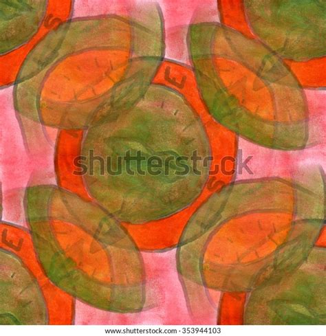 Seamless Red Green Abstract Art Watercolor Stock Illustration 353944103