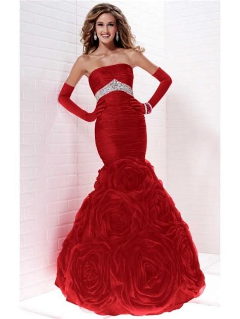 Stunning Red Sheath Floor Length Strapless Dress 2097847 Weddbook