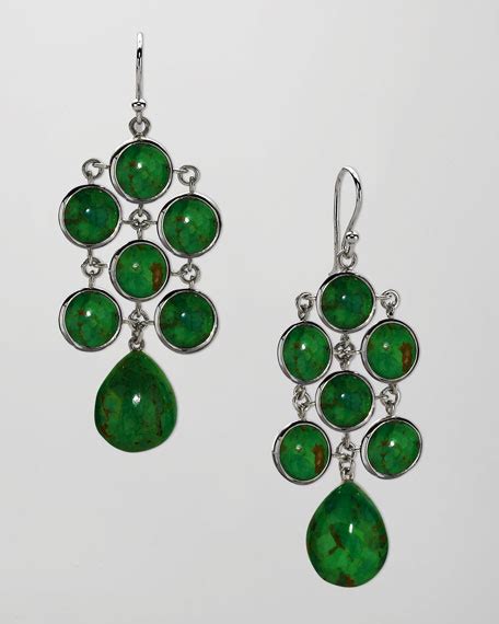 Elizabeth Showers Juliette Chandelier Earrings Green Turquoise