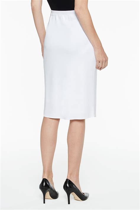 Plus Size White Lined Straight Skirt Ming Wang