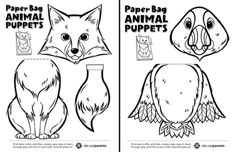 Free Printable Paper Bag Puppet Templates - Free Printable