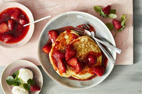 Best Ever Pancakes With Strawberry Jam Sauce Recipe New Idea Magazine