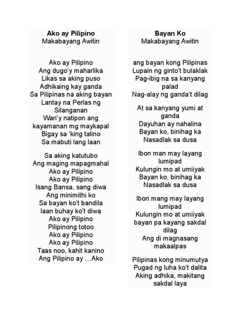 Pambansang Awit Ng Pilipinas Lyrics Mosop