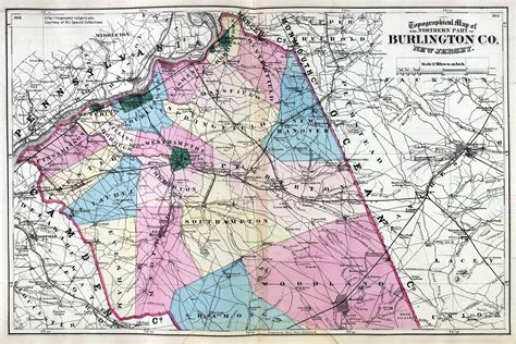 Map Of Burlington County North New Jersey 1872 Nj Map