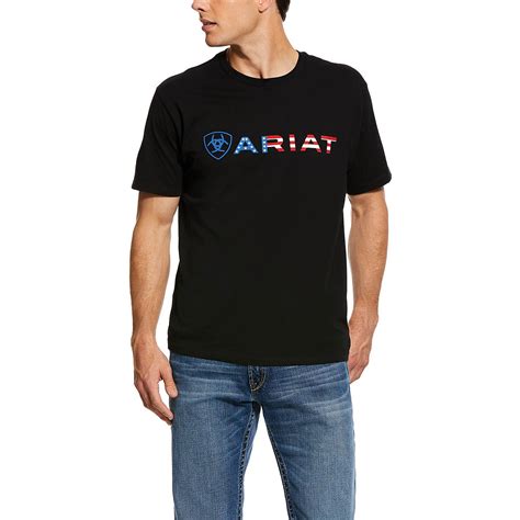 Ariat Mens Usa Wordmark T Shirt Academy