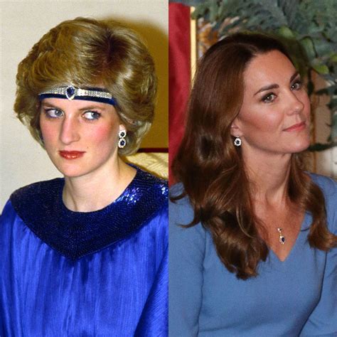 Kate Middleton Wearing Princess Dianas Jewelry Kate Inherited Dianas Engagement Ring Earrings