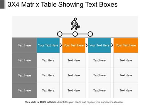 3x4 Matrix Table Showing Text Boxes Powerpoint Presentation Slides