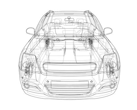 Concept Car Vector Rendering Of 3d Detailed Drafting Transparent Vector