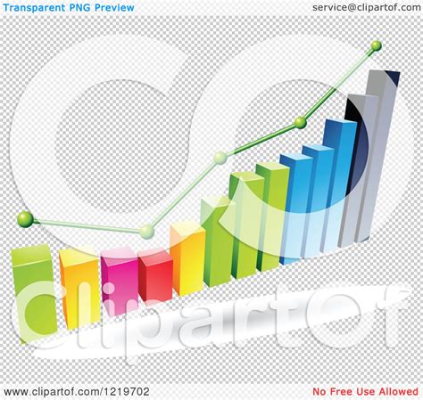 Clipart Of A 3d Colorful Bar Graph And Marked Areas Royalty Free