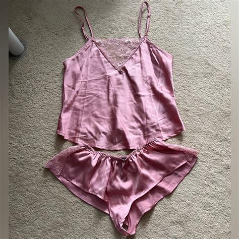 Sam Edelman Intimates And Sleepwear Sam Edelman Lingerie Set Pajama Shorts Tank Top Lace Pink