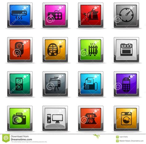 Home Appliances Icon Set Stock Vector Illustration Of Electric 122177676