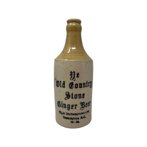 Old Country Stone Ginger Beer Bottle Felix Distributer Vancouver Bc