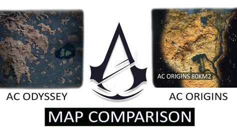 AC Odyssey VS AC Black Flag VS AC Origins Map Size Comparison How