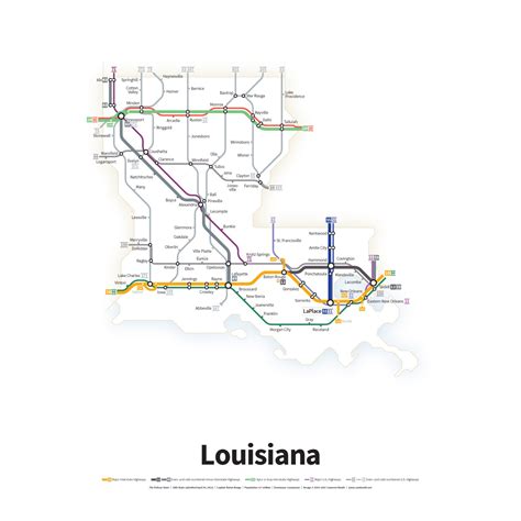 Highways Of The Usa Louisiana Transit Maps Store
