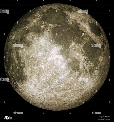 Closeup Of Full Moon With Details Of The Lunar Surface Stock Photo Alamy