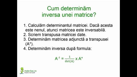 Matrice Inversabile Algebra Cls A 11a Youtube