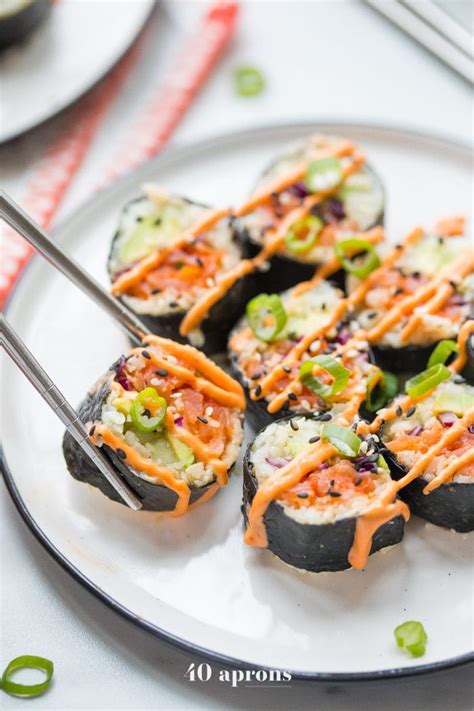 Whole30 Sushi Spicy Salmon Roll Low Carb Paleo Keto