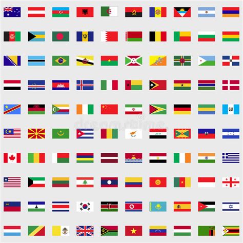 Flags Of The World 240 Flags Stock Illustration Illustration Of