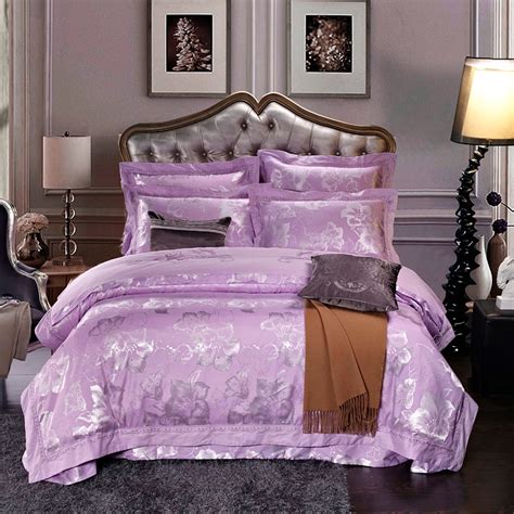 Embroidered Jacquard Bedding Sets Luxury Satin Cotton Bed Linens Duvet