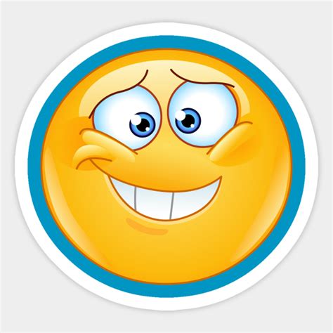 Embarrassed Insecure Emoji Emoticon - Emoji - Sticker | TeePublic UK