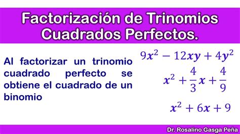 Factorización De Trinomios Cuadrados Perfectos ♤ Binomio Al Cuadrado