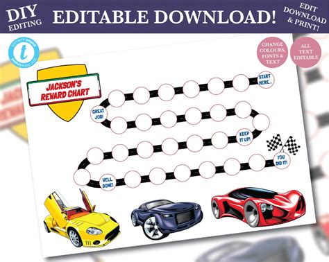 Free Printable Cars Potty Training Chart Trinidad Allman