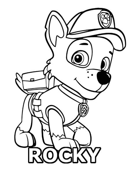 Coloring pages of most popular paw patrol characters. Rocky coloring pages Paw Patrol