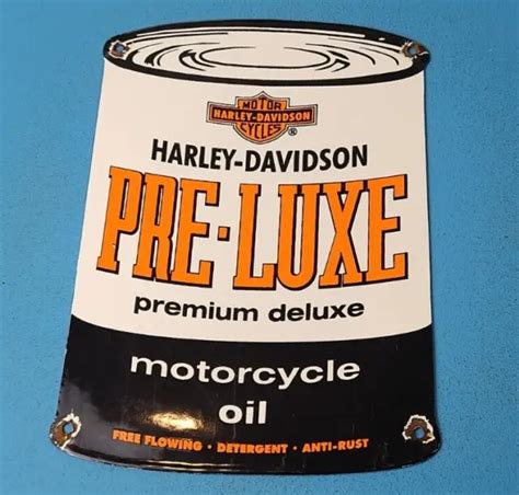 Vintage Harley Davidson Motorcycle Porcelain Dealership Oil Quart Can