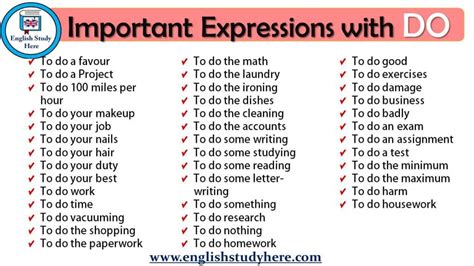 Important Expressions With Do English Study Here English Study