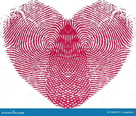 Fingerprint Love Heart Stock Vector Illustration Of Romantic 27645579