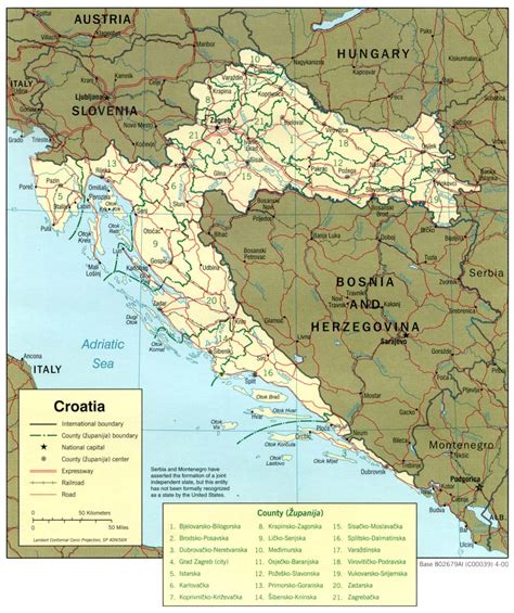 Geografska Karta Hrvatske I Bosne I Hercegovine Efiradirect