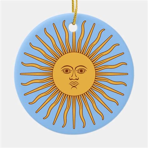 Argentina Sol De Mayo Ceramic Ornament Zazzle Symbol Drawing Plate