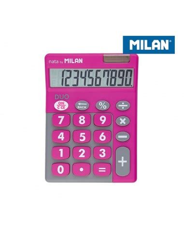 Blister Calculadora Duo Digitos Rosa Teclas Grandes Milan
