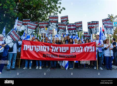 Haifa, Israel - April 22, 2023: Protest march bereaved families with