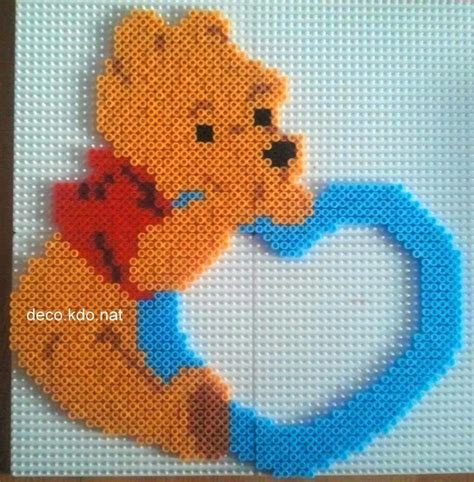 Hama Inspiration Winnie The Pooh Heart Frame Hama Beads Patterns