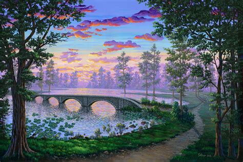 Latest Course From Ben Saber Painting Sunset Lake Acrylic Landscape