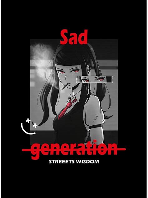 Sad Generation Anime Girl Vaporwave Aesthetic Poster By Madi98d