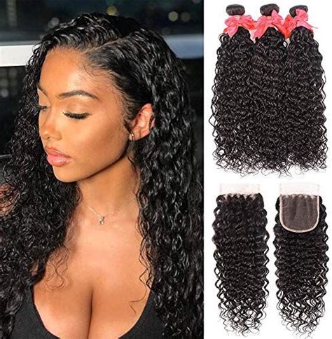 New A Water Wave Bundles With Closure Wet And Wavy Brazilian Virgin Human Hair