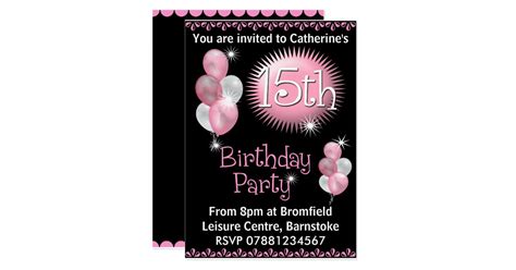 15th Birthday Party Invitation Zazzle