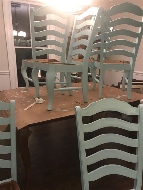 Painted My Dining Room Chairs Took A Color I Made Out Of Craft Paint