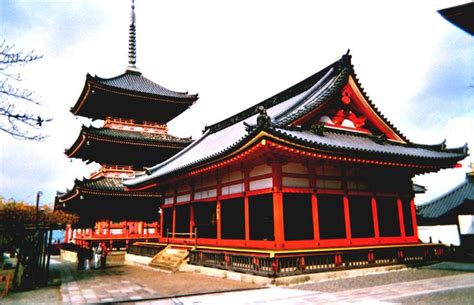 Famous Ancient Japanese Architecture Viewing Gallery Kyoto Kiyomizu