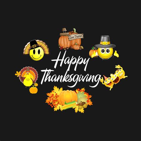 Happy Thanksgiving Emoji Funny Tshirt Cute Thanksgiving Happy