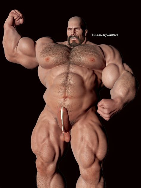 3d Gay Erotic Muscle Art Muscle Bear With Big Cock Cumming