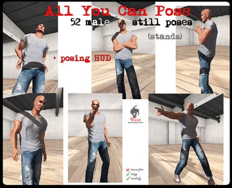 Second Life Marketplace Voir All You Can Pose 52 Male Still Poses
