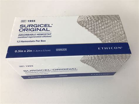 New Ethicon 1955 Surgicel Original Absorbable Hemostat Box Of 12