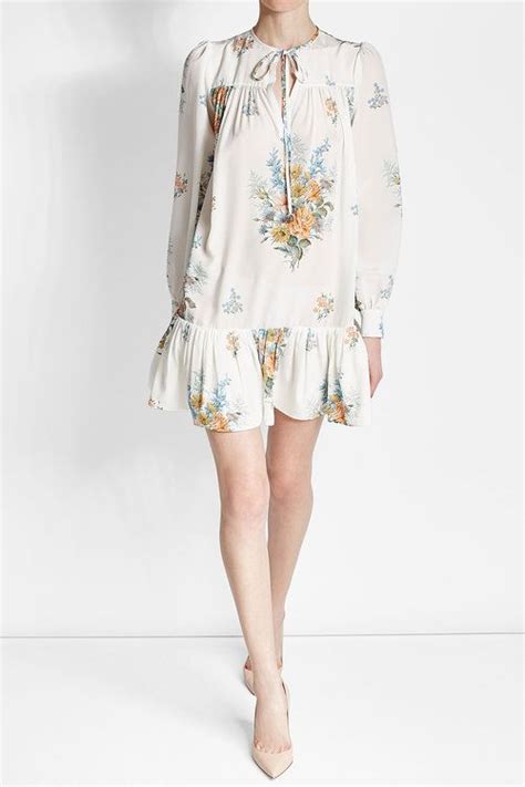 Entdecke rezepte, einrichtungsideen, stilinterpretationen und andere ideen zum ausprobieren. Bedrucktes Seidenkleid mit Volantrock | Alexander McQueen ...